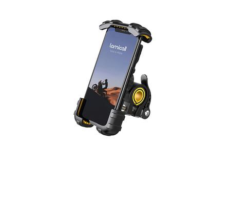 Supporto per smartphone in metallo con attacco sul manubrio di bici e moto
