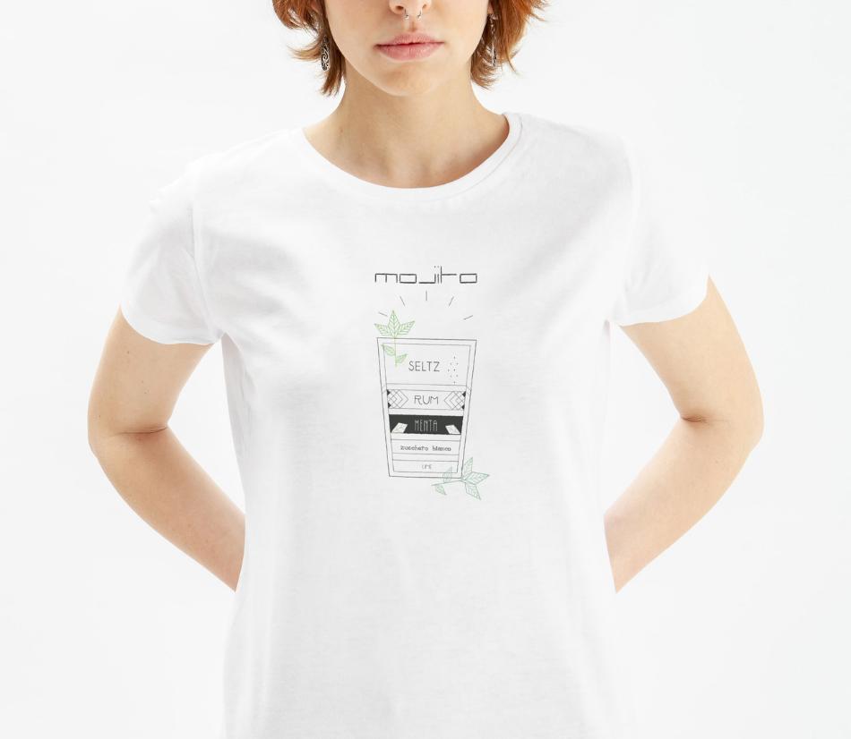 T-shirt in cotone organico con Cocktail illustrati – Drink & Cocktail assortiti